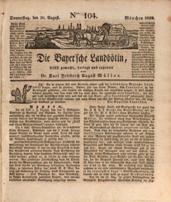 Bayerische Landbötin Donnerstag 30. August 1832