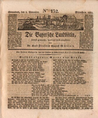 Bayerische Landbötin Samstag 3. November 1832