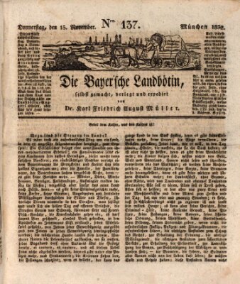 Bayerische Landbötin Donnerstag 15. November 1832