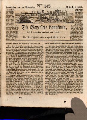 Bayerische Landbötin Donnerstag 29. November 1832