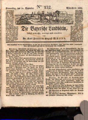 Bayerische Landbötin Donnerstag 20. Dezember 1832