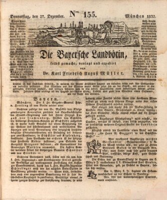 Bayerische Landbötin Donnerstag 27. Dezember 1832