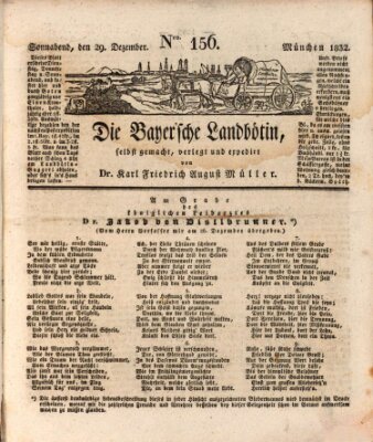 Bayerische Landbötin Samstag 29. Dezember 1832