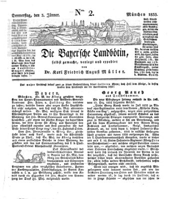 Bayerische Landbötin Donnerstag 3. Januar 1833