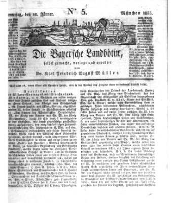 Bayerische Landbötin Donnerstag 10. Januar 1833