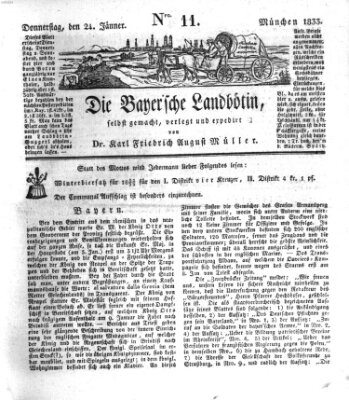 Bayerische Landbötin Donnerstag 24. Januar 1833