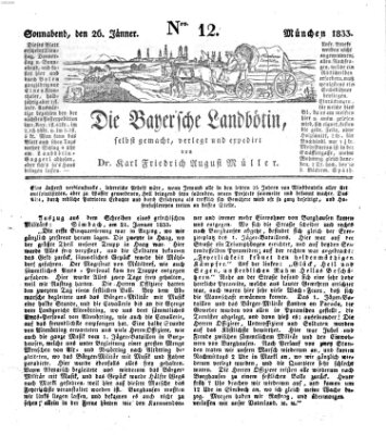 Bayerische Landbötin Samstag 26. Januar 1833