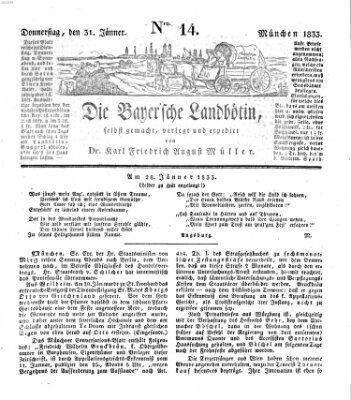 Bayerische Landbötin Donnerstag 31. Januar 1833