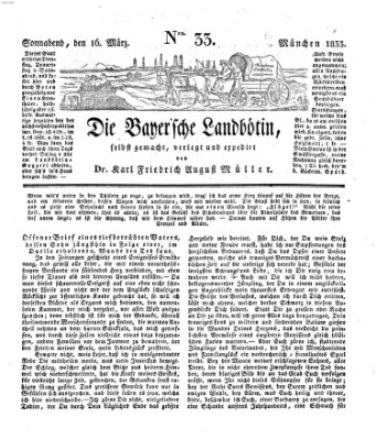 Bayerische Landbötin Samstag 16. März 1833