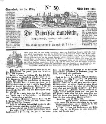 Bayerische Landbötin Samstag 30. März 1833