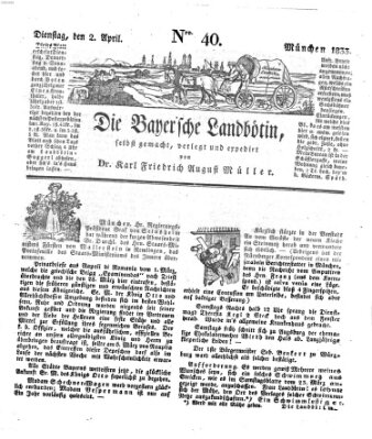 Bayerische Landbötin Dienstag 2. April 1833