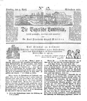 Bayerische Landbötin Dienstag 9. April 1833