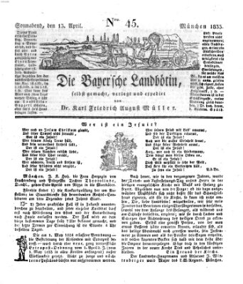 Bayerische Landbötin Samstag 13. April 1833