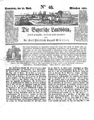 Bayerische Landbötin Samstag 20. April 1833