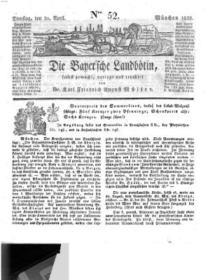 Bayerische Landbötin Dienstag 30. April 1833