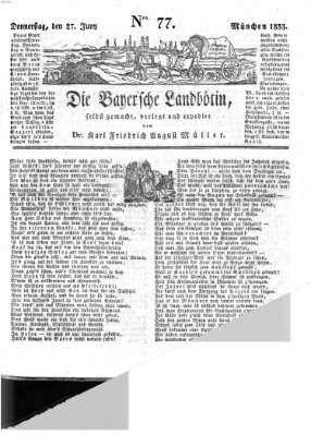 Bayerische Landbötin Donnerstag 27. Juni 1833