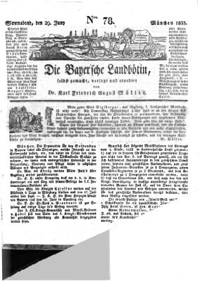 Bayerische Landbötin Samstag 29. Juni 1833