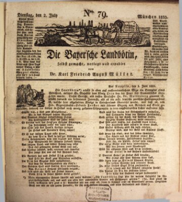 Bayerische Landbötin Dienstag 2. Juli 1833