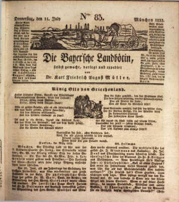 Bayerische Landbötin Donnerstag 11. Juli 1833