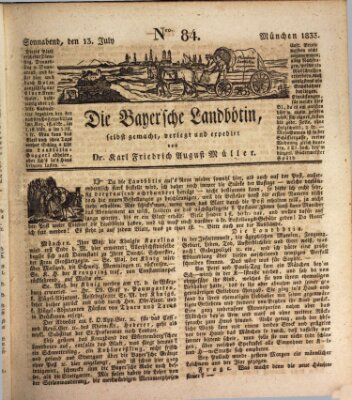 Bayerische Landbötin Samstag 13. Juli 1833