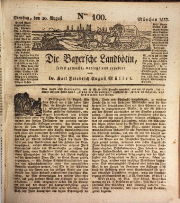 Bayerische Landbötin Dienstag 20. August 1833