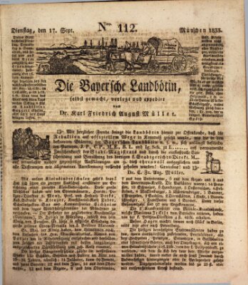 Bayerische Landbötin Dienstag 17. September 1833