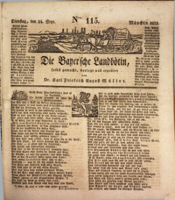 Bayerische Landbötin Dienstag 24. September 1833