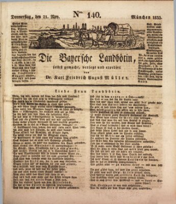 Bayerische Landbötin Donnerstag 21. November 1833