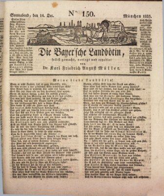 Bayerische Landbötin Samstag 14. Dezember 1833