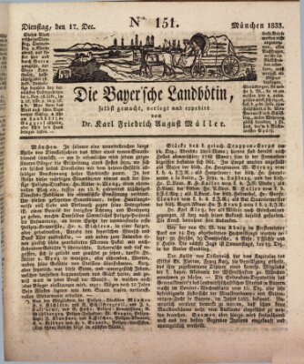Bayerische Landbötin Dienstag 17. Dezember 1833