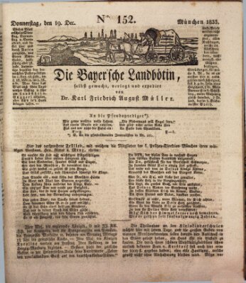 Bayerische Landbötin Donnerstag 19. Dezember 1833