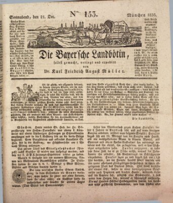 Bayerische Landbötin Samstag 21. Dezember 1833