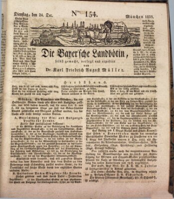 Bayerische Landbötin Dienstag 24. Dezember 1833