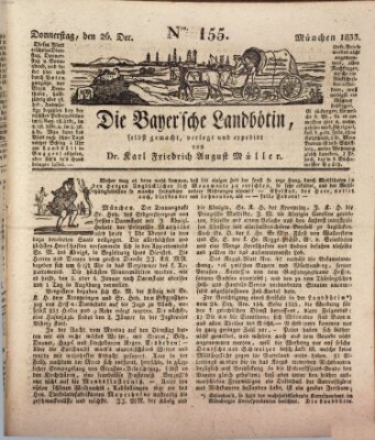 Bayerische Landbötin Donnerstag 26. Dezember 1833