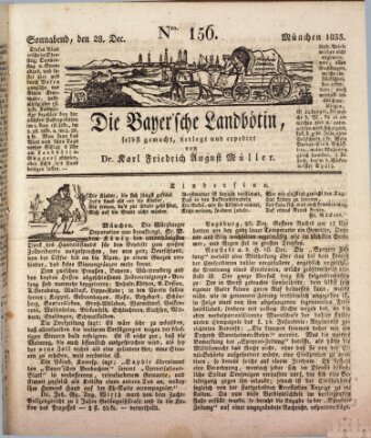 Bayerische Landbötin Samstag 28. Dezember 1833