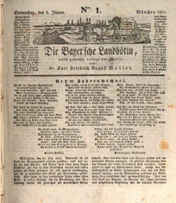 Bayerische Landbötin Donnerstag 2. Januar 1834