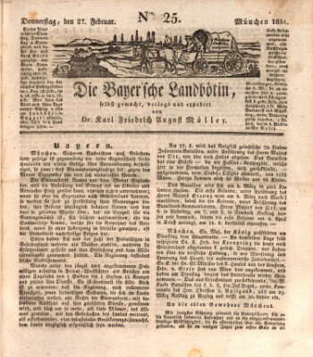 Bayerische Landbötin Donnerstag 27. Februar 1834