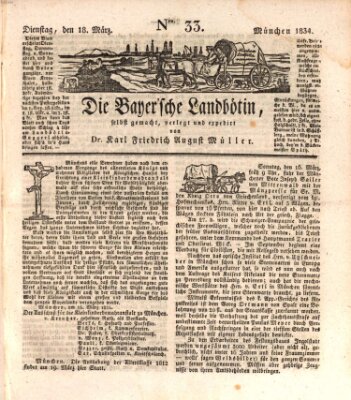 Bayerische Landbötin Dienstag 18. März 1834