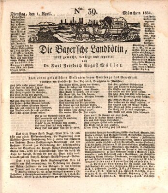 Bayerische Landbötin Dienstag 1. April 1834