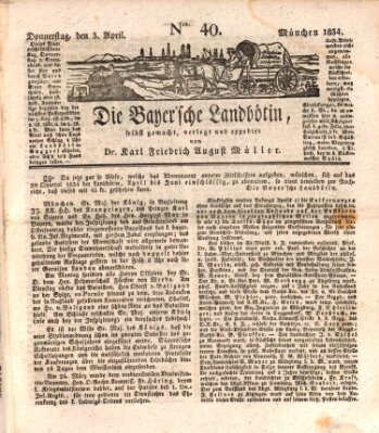 Bayerische Landbötin Donnerstag 3. April 1834