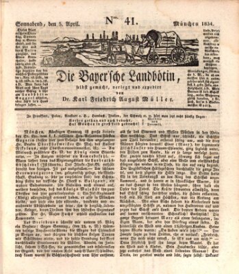 Bayerische Landbötin Samstag 5. April 1834