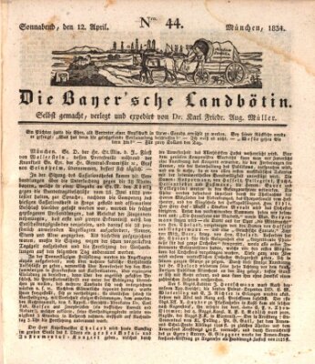 Bayerische Landbötin Samstag 12. April 1834