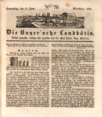 Bayerische Landbötin Donnerstag 12. Juni 1834