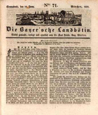 Bayerische Landbötin Samstag 14. Juni 1834