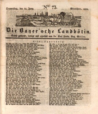 Bayerische Landbötin Donnerstag 19. Juni 1834