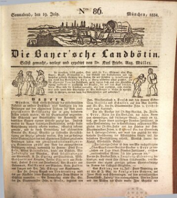 Bayerische Landbötin Samstag 19. Juli 1834