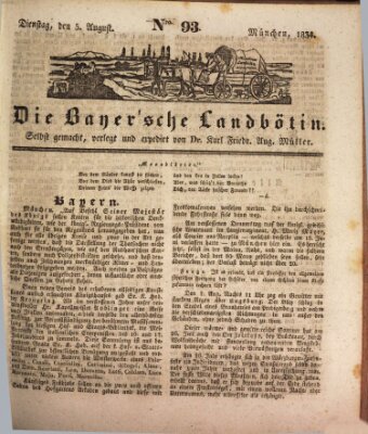 Bayerische Landbötin Dienstag 5. August 1834