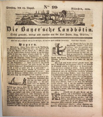 Bayerische Landbötin Dienstag 19. August 1834