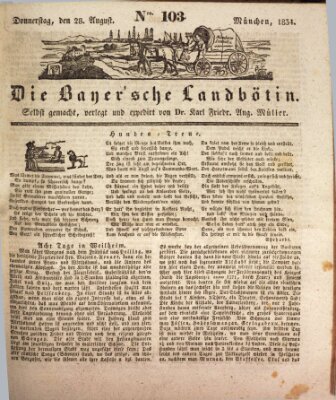 Bayerische Landbötin Donnerstag 28. August 1834