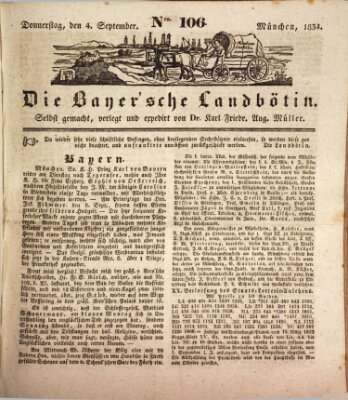 Bayerische Landbötin Donnerstag 4. September 1834